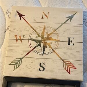Compass Wall Art with Multicolor Arrows